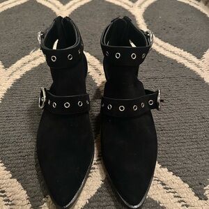 Rebecca Minkoff Black Ankle Boots with Silver Accents